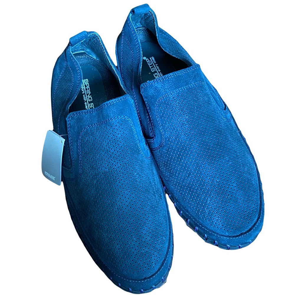Blue Suede Slip-On Loafers NWT
